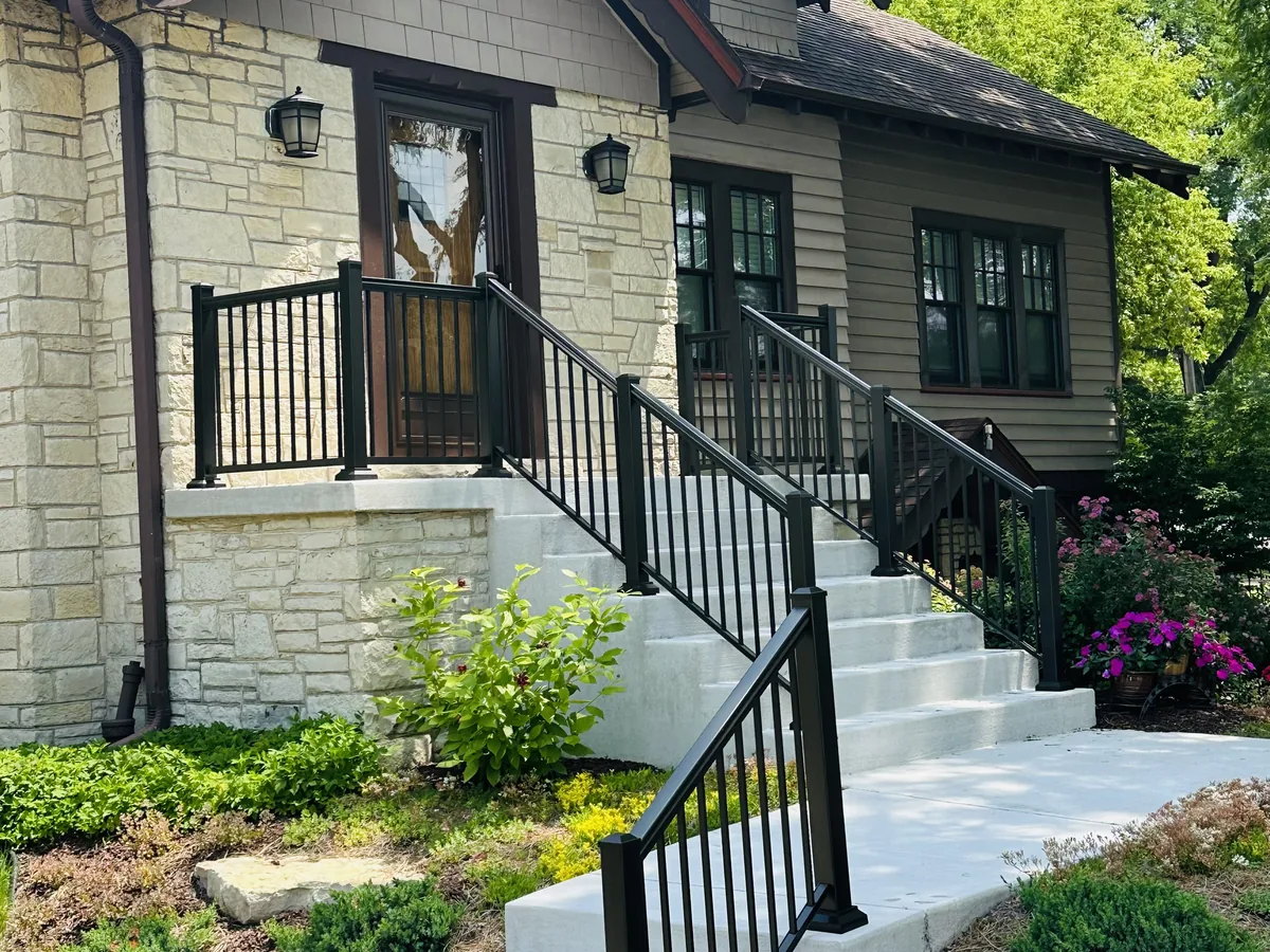 Concrete front entry steps